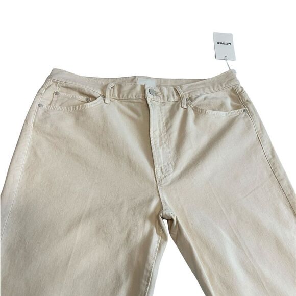 Mother The Insider Fray Hem Jeans In Chalk It Up White New Size 32 - Picture 4 of 15